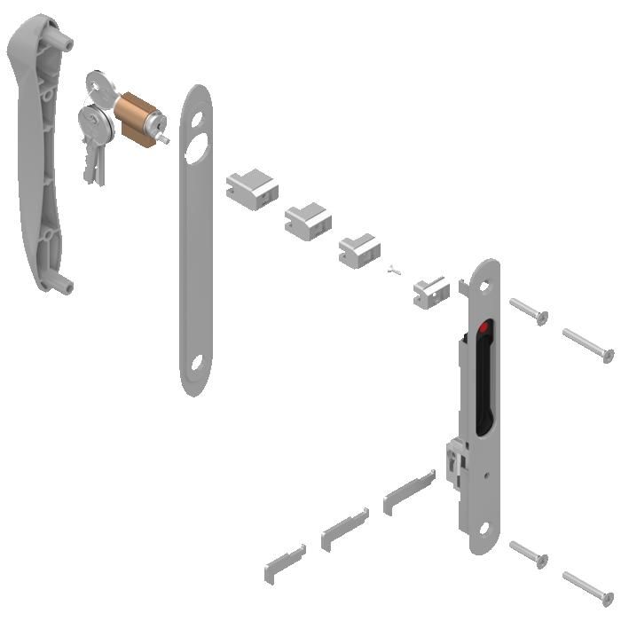 Coquille double de rénovation 8299 Argent RAL9006 LA CROISEE DS - DS8299-007