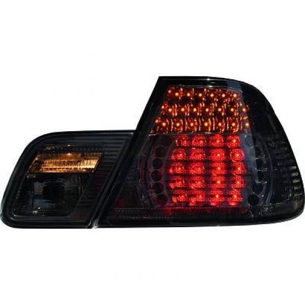 Noire Feux Arrières Set pour BMW e46 3er Coupe 1999-2003 Rouge Red Smoke Black