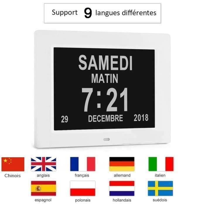 Horloge Calendrier,Calendrier Numérique pour Personnes ÂgéesAlzheimer