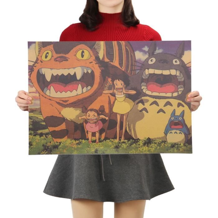Hengyuanxiang Howl's Moving Castle Affiche Vintage Affiches De Cinéma De Miyazaki Hayao Cartoon Amine Affiche Rétro Vintage Papier Kraft Peinture H1278 50X70Cm, 50 X 70 Cm