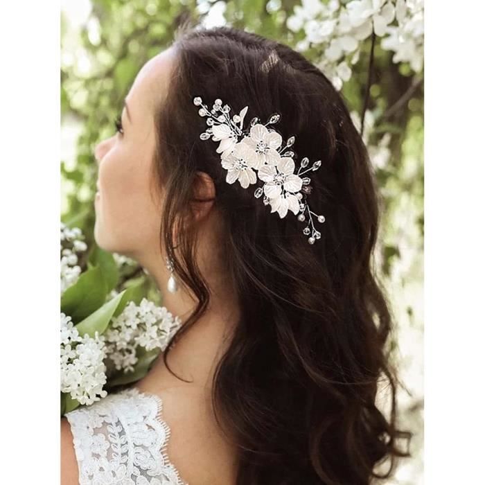 Fleur blanche store mariage cheveux