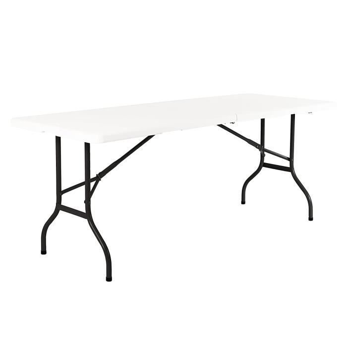 table de jardin - resol - easytable - pliante - blanc - 243 x 76 cm