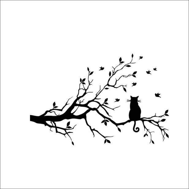 Chat Sur Long Branche D Arbre Autocollants Muraux Animaux Chats Art Decal Chambre Enfants Decor Autocollant Mural 267 150 Cdiscount Maison