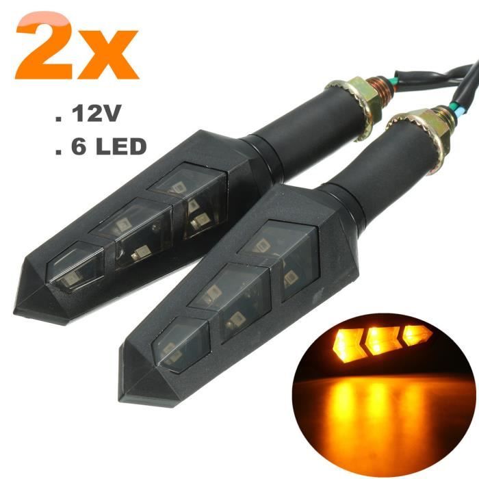 Bikeit Moto Moto Universel Flexi Tige indicateurs 12 V E-marqué