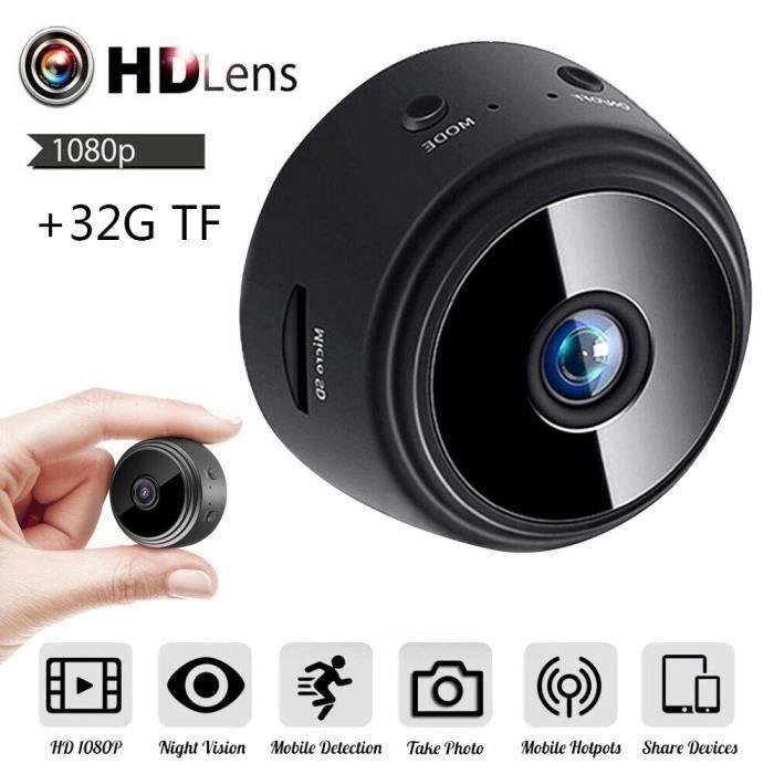 Mini caméra sans fil WiFi 1080p surveillance à domicile avec