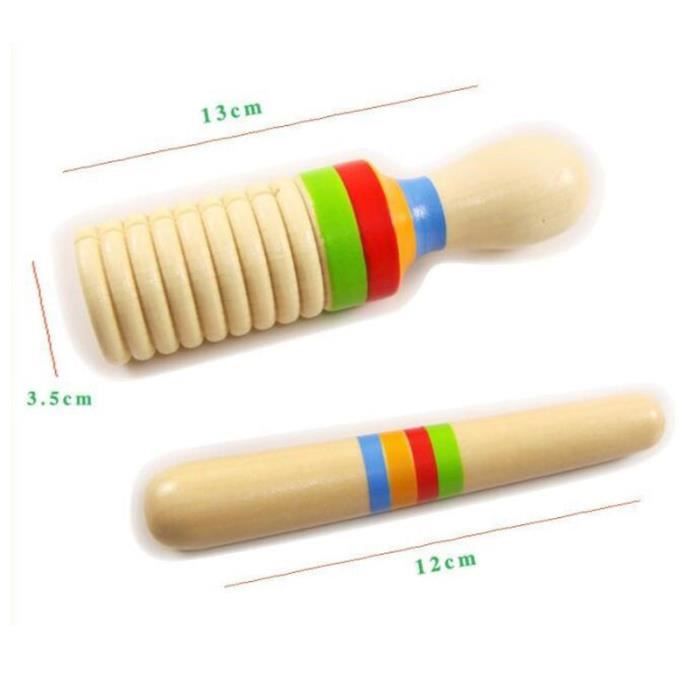 Percussion Guio Instrument de Guiro en bois pour enfants garçons