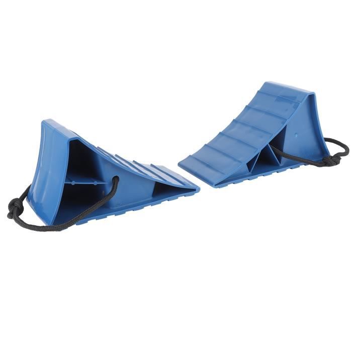 Butée de pneu 2pcs Cale de Roue en Caoutchouc Portable Bloc d'Arrêt de Pneu Antidérapant pour Remorques Voiture Moto