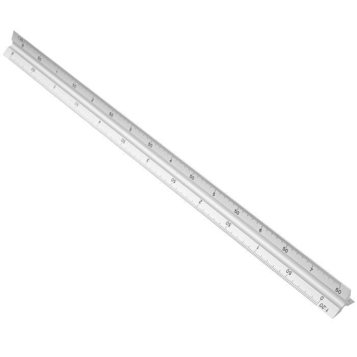 Règles à Échelle Triangulaires En Aluminium - Lot De 2 - Échelles 1:20 à 1:500 - 30 Cm - Pour Architecture Et Dessin Technique
