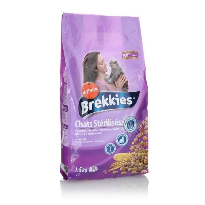 Brekkies Croquettes Aux Cereales Completes Pour Chat Sterilise 3 X 1 5 Kg Cdiscount Animalerie