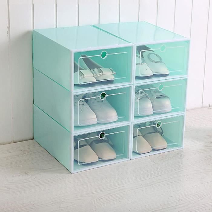 Organiseur de Chaussures Empilable Lot de 12 Boîtes en Plastique Souple