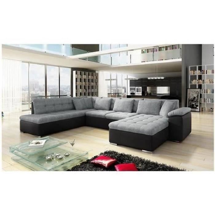 canape angle u alta 2 gris noir angle droit achat vente canape sofa divan cdiscount