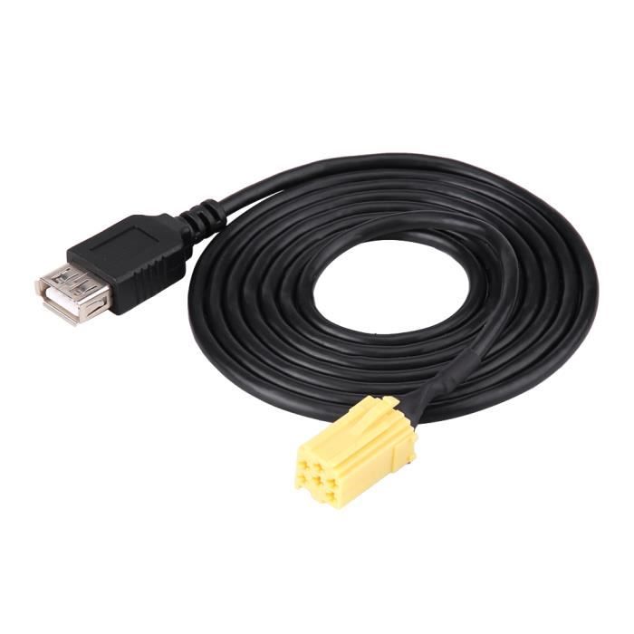 Dilwe câble Mini ISO Voiture Mini ISO 6Pin Connecteur Plug USB