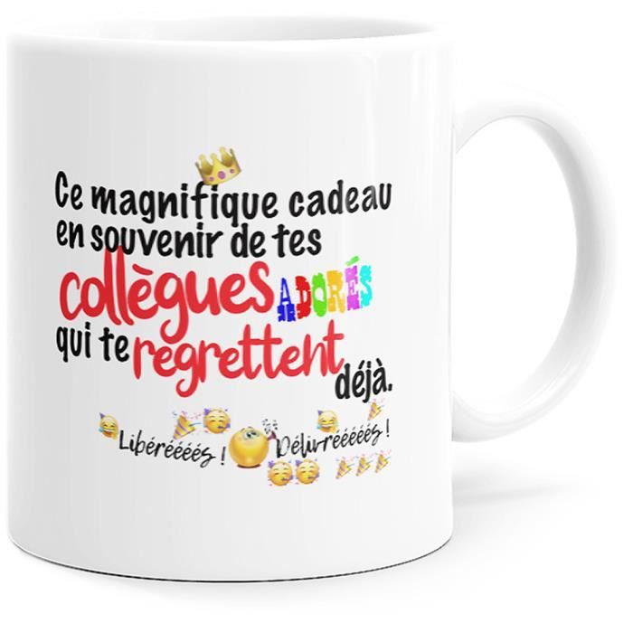 Mug Humour Collègue Tasse Message Drôle. Idée Cadeau Original Départ en Retraite Mutation Homme