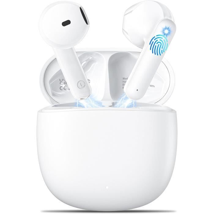 Écouteurs Bluetooth Sans Fil Avec Écran Tactile T68 Pro Blanc