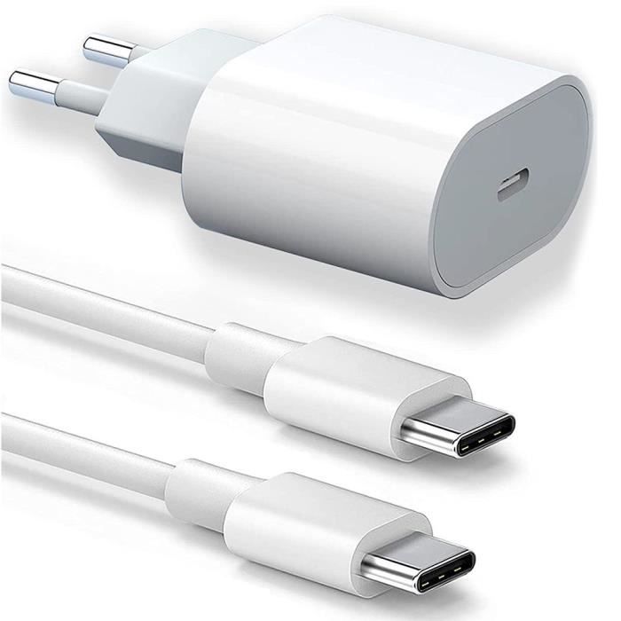 Chargeur USB-C 25W + Câble USB-C vers USB-C 1M Blanc pour OPPO A54 4G-5G  A53S A53 A52 A16S A16 A15 - Cdiscount Téléphonie