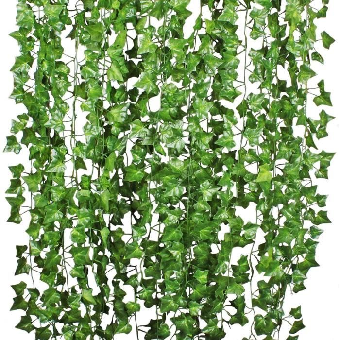 2pcs plantes artificielles suspendues de lierre, faux lierre guirlande  feuilles en plastique vert vigne suspendue fausses plantes pour la maison  jardi