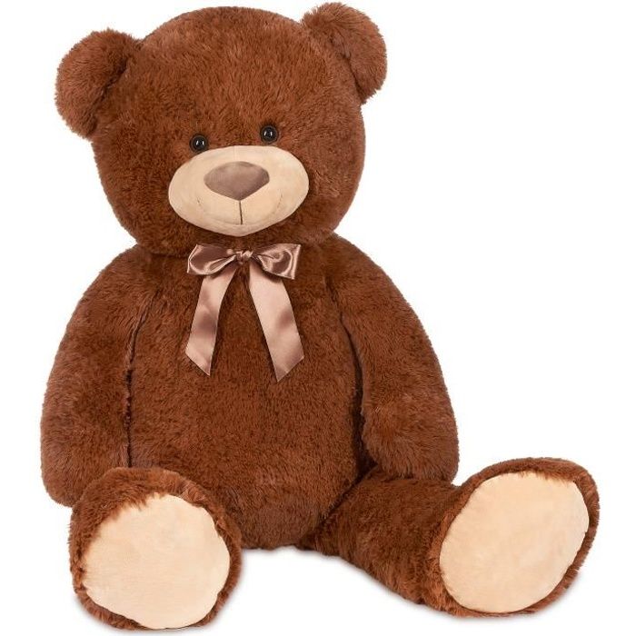 BRUBAKER Peluche géante XXL - Ours - Nounours - 100 cm - Marron - Ultra Douce & Mignonne