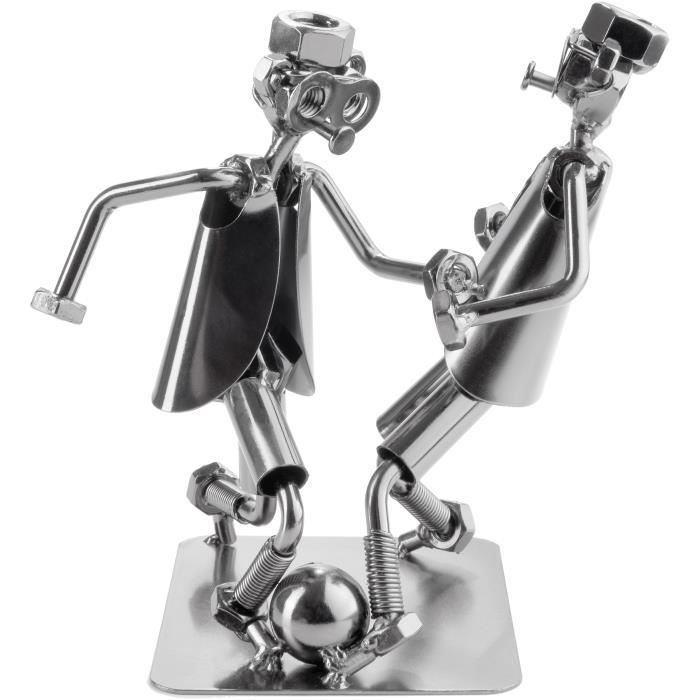 Grande Figurine Football Ornement En Métal Et Céramique - Neuve