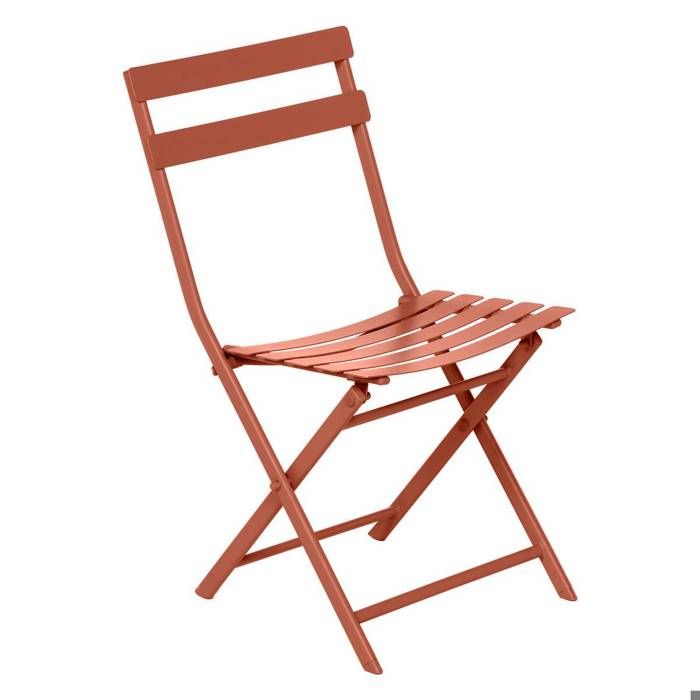 Chaise de jardin pliante Greensboro ambre en acier traité époxy - Hespéride