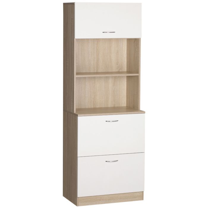 HOMCOM - Armoire de cuisine - Panneaux de particules - 60x38x168cm - Blanc