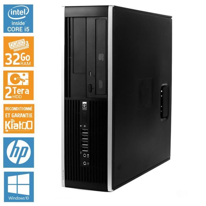 Ordinateur de bureau HP ELITE 8100 core i5 32 go ram 2 to disque dur pc de bureau reconditionnéw10