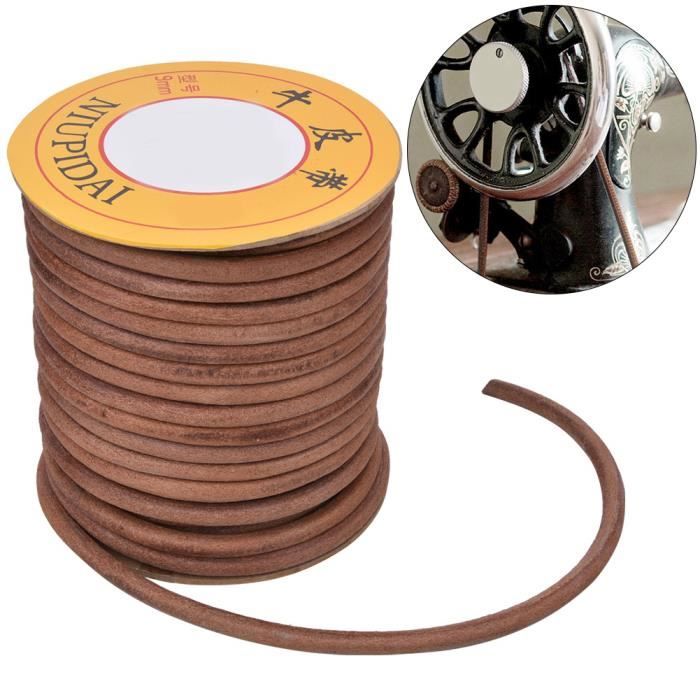 Courroie Moteur Machine à Coudre Courroie En Cuir 5mm Pour Machine à Coudre Ancienne - Longueur 183cm - Type Singer Courroie Cuir Singer