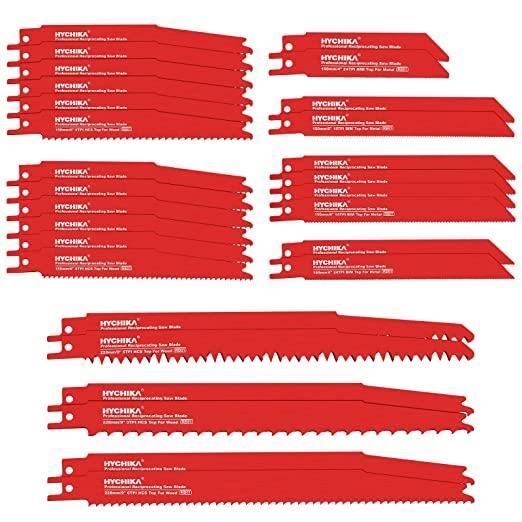 Scie Sabre Lame, HYCHIKA Lame de Scie 32 PCS pour la coupe de Bois et de M&eacute;tal