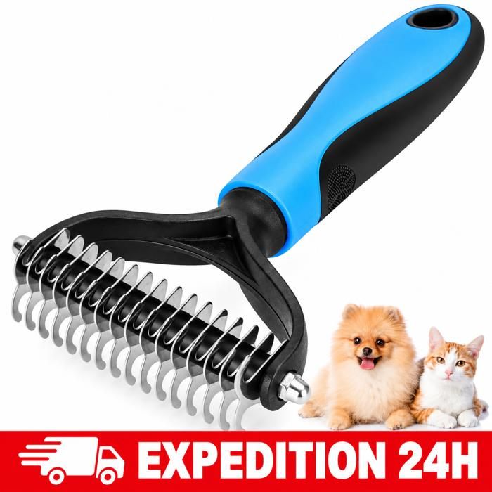 2 Brosses Autonettoyantes Pour Chat/chien - Peigne à Poils Longs/courts, Bouton Déverrouillage, Soin Animaux