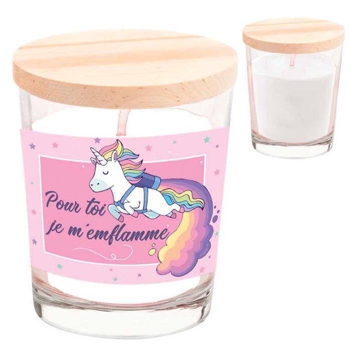 Bougie parfumée 'Licorne My Unicorn' Pour toi je m'enflamme (fleur de  coton) - 92x70 mm [A0702] - Cdiscount Maison