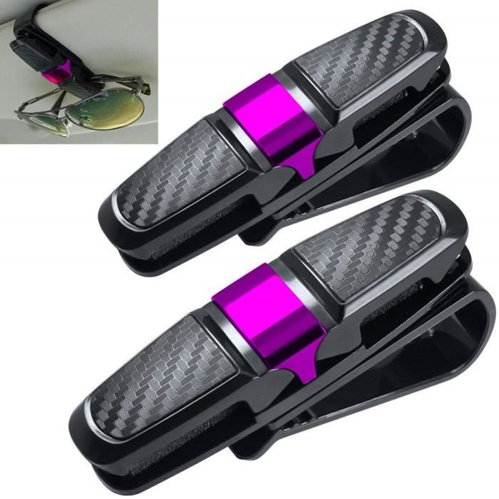 Clip de Support en Cuir de Lunettes de Soleil pour Voiture 4 Paquets Porte-Lunettes de Voiture Clip de Porte-Lunettes et Carte de Ticket en Cuir Monture de Lunettes Beige