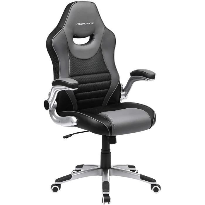 meuble de bureau - limics24 - siège pivotant fauteuil ergonomique accoudoirs pliables piètement étoile nylon charge