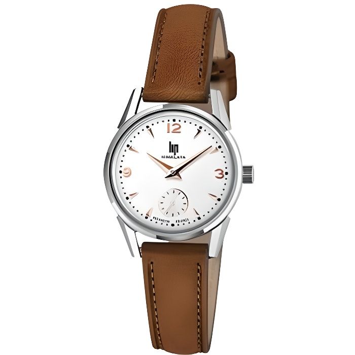 Montre LIP Femme – Classique, Cuir Marron, Mouvement Quartz – Vintage