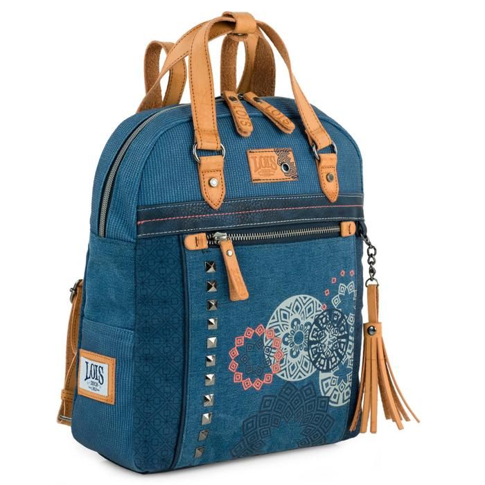 sac à dos femme élégant - sac à dos femme chic - sac à dos femme multipoches - sac a dos  310524  bleu