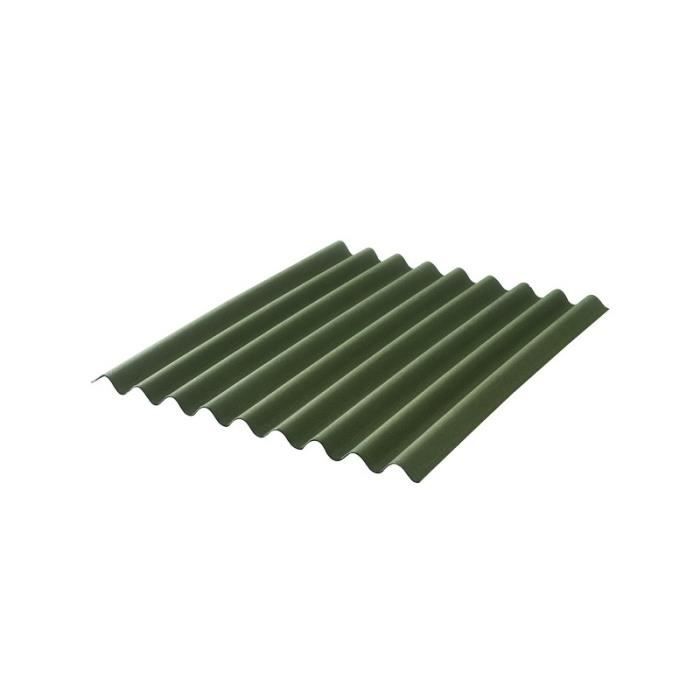 Plaque bitumée ondulée - MCCOVER - L: 2 m - l: 86 cm - Vert