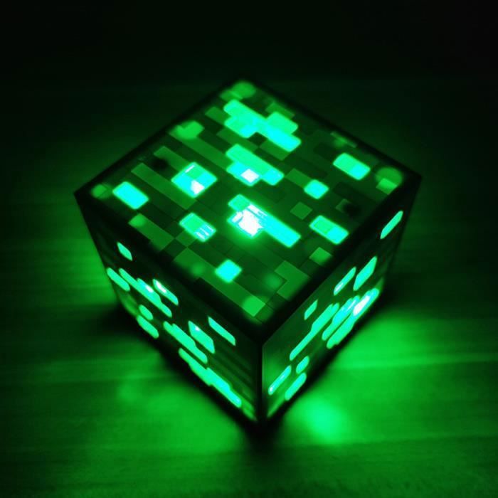 Lampe torche - Minecraft - Vert lumière - USB rechargeable - Décoration intérieure