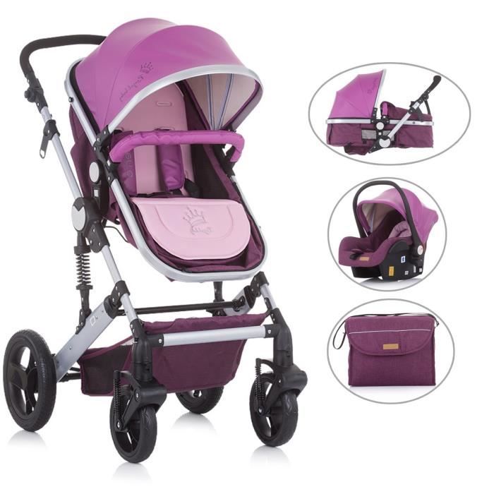TERRA2 Poussette Trio combinee 3en1 nacelle cosy siege Rose Cdiscount Puericulture Eveil bebe