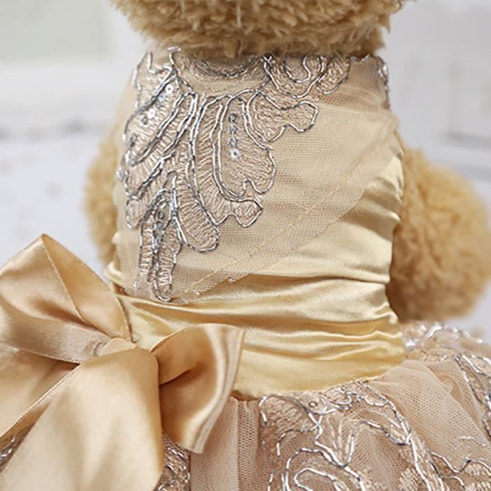 Robe De Chien Brodee De Dentelle De Paillettes Princesse Robes De Mariee Pour Chien 788animaux Domestiques Kh Achat Vente Robe De Mariee Cdiscount