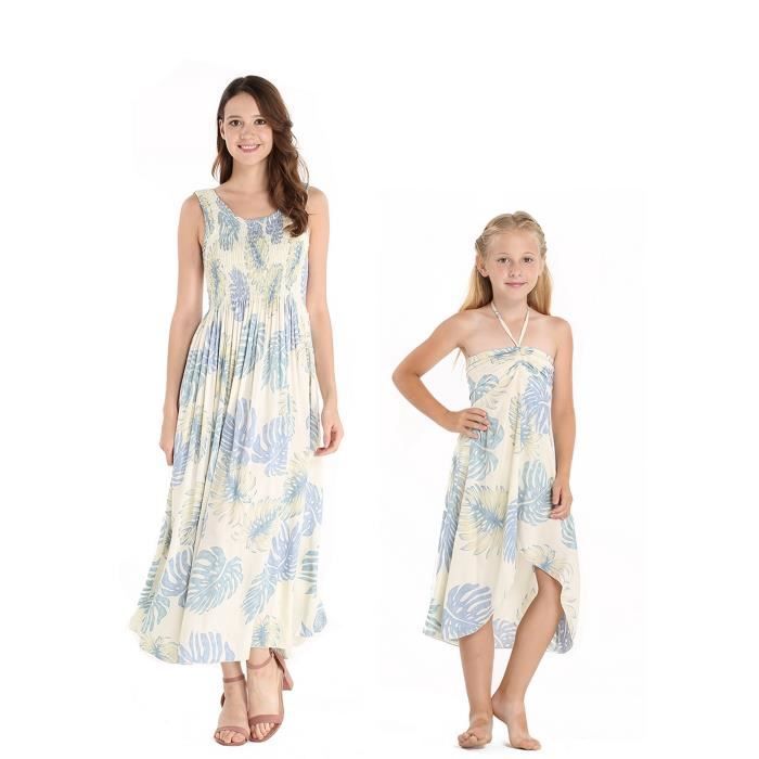 Mere Et Fille Des Femmes Correspondant Robe Maxi Hawaii Luau Papillon En Feuilles De Palmier A La Creme 10 1kqa2e Taille M Noir Achat Vente Robe Cdiscount