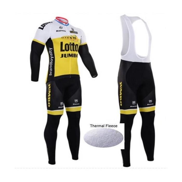 Hiver cyclisme en jersey pour homme à manches longues thermique polaire Vélo Shirt Sports uniforme 