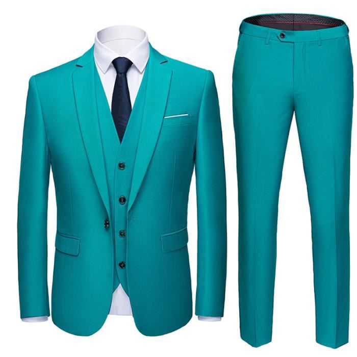 Ensemble de V tements homme Grande taille vert 3 pi ces costume