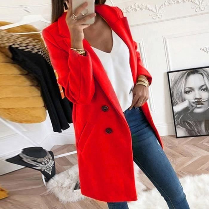 Manteau laine sales femme rouge