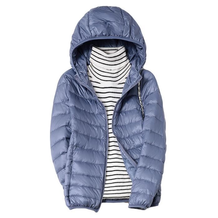 Doudoune a Capuche Femme Ultra Legere Duvet Doudoune Courte Doudoune Matelassee Doudoune Manches Longues Doudoune Chaud Bleu4 Bleu4 Cdiscount Pret a Porter