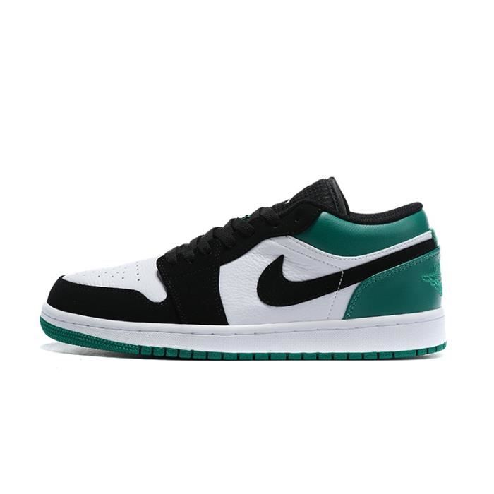 Basket Jordan 1 Low Chaussures de pour Homme Noir et blanc et vert Noir et  blanc et vert - Cdiscount Chaussures