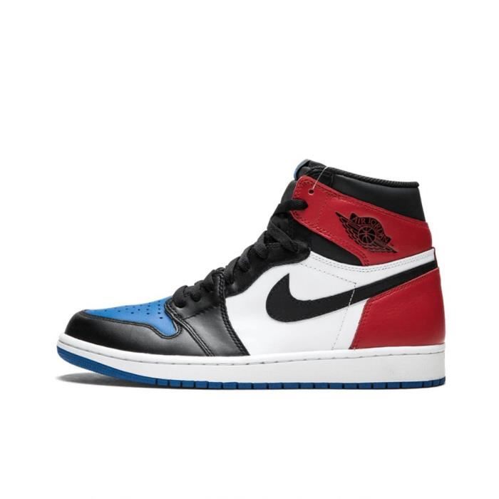 Baskets Air-Jordan 1 Retro Top 3 Chaussures de sport 555088-026 Noir Bleu  Rouge pour Homme Femme Noir bleu rouge 