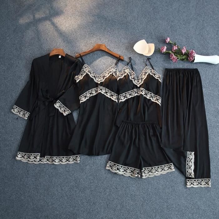 Pyjama Satin Pour Enfants - Haut Boutonné Et Pantalon Long, Confortable, Pour Garçons Et Filles 2-14 Ans