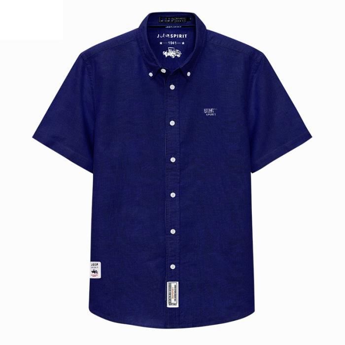 Chemise Homme Casual Sport Manches Courtes INSFITY Bleu marine Col  revers