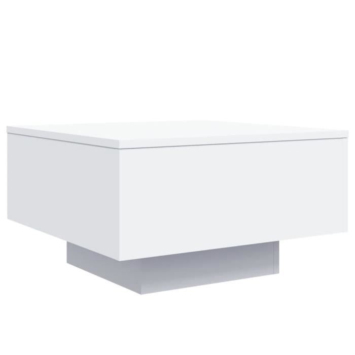 Table basse - MXZZAND - Modèle avec lumières LED - 55x55x31 cm - Bois dingénierie - Design contemporain