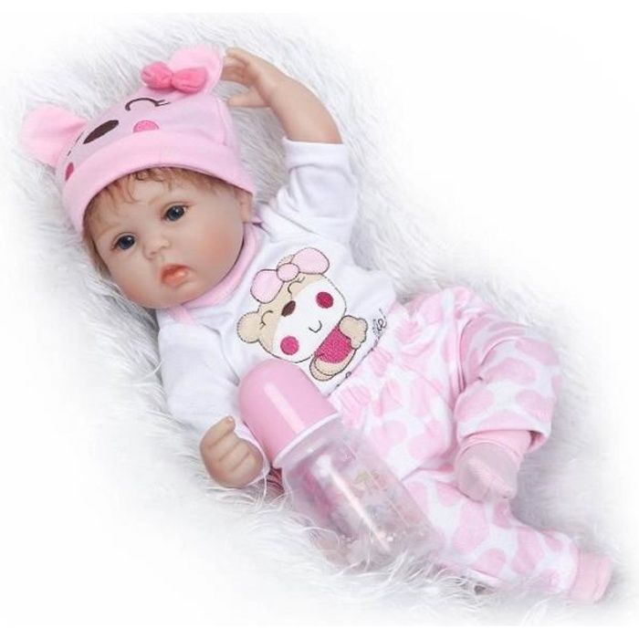 Fille Poupée Reborn, Poupée en silicone réaliste de 45cm, Articulations  peuvent tourner, Interaction émotionnelle vocale - Cdiscount Jeux - Jouets