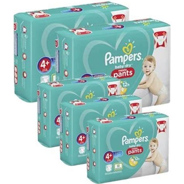 100 Couches Pampers Baby Dry Pants taille 4+ Cdiscount Puériculture