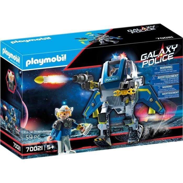 PLAYMOBIL - Galaxy Police - Robot et policier de l'espace avec gyrophare et  lance-missiles - Cdiscount Jeux - Jouets
